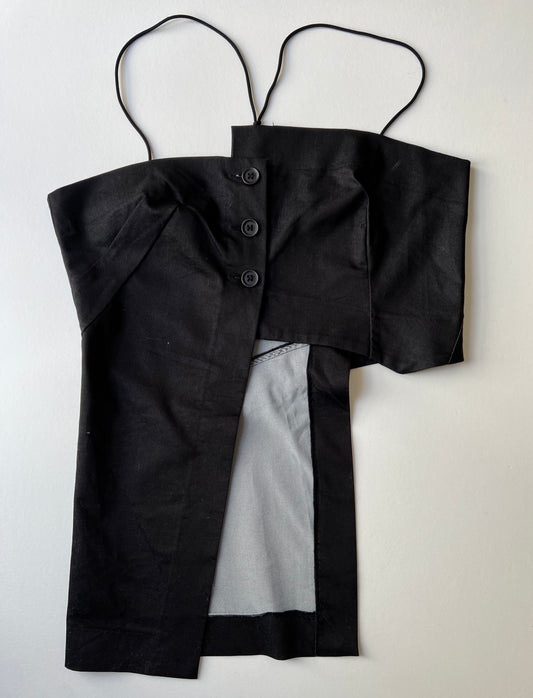 Cop copine black asymmetrical top