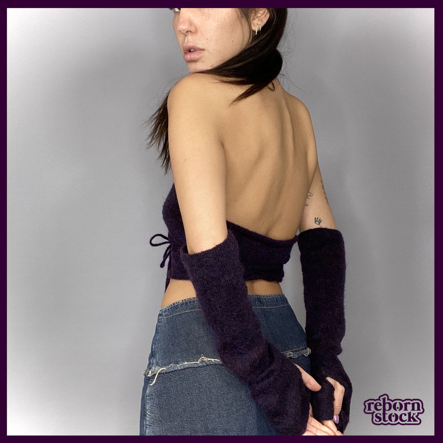 Sarah Pacini purple tank top & matching mittens