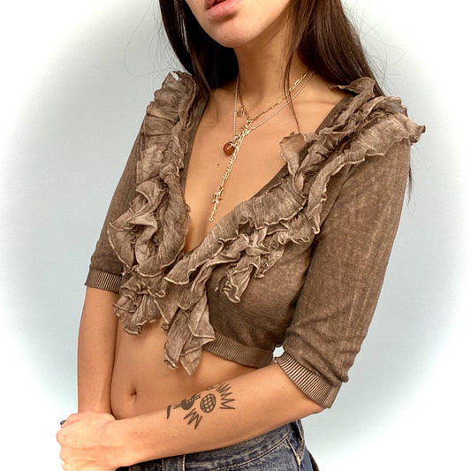 Vintage La Fée Maraboutée cropped knitted cardigans